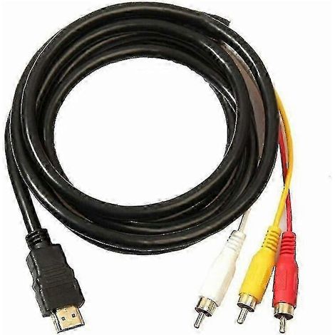 Câble HDMI RCA 3, câble adaptateur convertisseur HDMI vers RCA, câble émetteur unidirectionnel HDMI, 1,5 m, édition RCA 1028 (1/4)