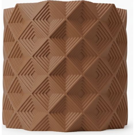 Pot de fleurs géométrique 3D marron, cache-plante moderne (1/3)