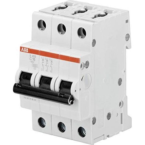 Disjoncteur S203 3P 2A Courbe C Raccordement à vis - 10KA (3Modules) 2CDS253001R0024 ABB 352329