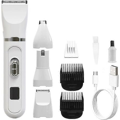 HONORNIC - Tondeuse à cheveux de sécurité avec tête de coupe lavable, tondeuse à dégradé silencieuse, sans poils, lavable, tondeuse électrique pour animaux de compagnie, tondeuse basse pour le rasage  (1/5)