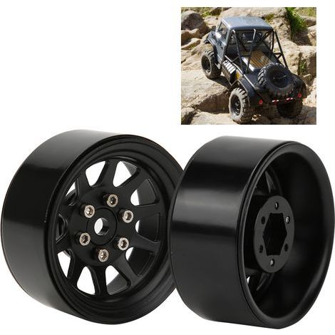 Lot de 2 jantes Beadlock en alliage, compatibles avec le crawler radiocommandé TRAXXAS TRX-4 1/10 (noir). (1/5)
