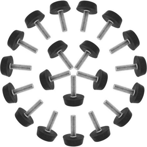 Pied de meuble - SOURCING MAP - Pieds à visser M6 x 20mm x 22mm - Lot de 20 - Noir