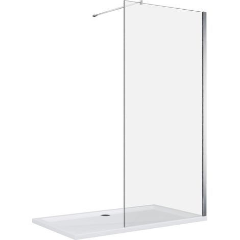 ELEGANT 800mm Frameless Shower Door Screen Walk in Wet Room Shower Enclosure 1400x700mm Bathroom Tray Free Waste Trap (1/5)