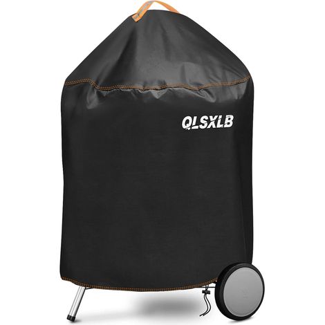 Housse Barbecue Rond Exterieur Imperméable, Bache Barbecue Charbon Résistante de 420D Oxford Φ77x90cm, Accessoires Barbecue Anti-l'eau/Anti-Vent/Anti-UV/Anti-l'Humidité/Antipoussière Noir (1/5)