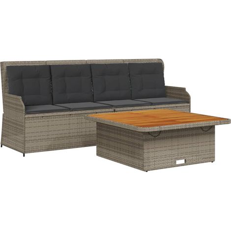 Maison Exclusive - 3-tlg. Garten-Sofagarnitur mit Kissen Grau Pol