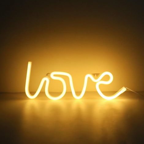 Neonlampe „Love“ – Warmweiß – USB- und batteriebetrieben – Wanddekoration fürs Schlafzimmer (1/5)