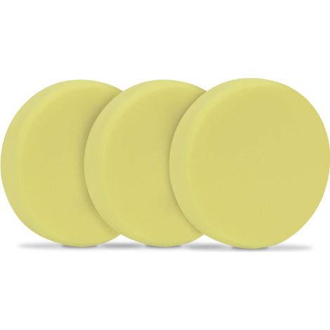 Polierscheiben/Polierpads Schaumstoff für Poliermaschinen - 150mm, 3 Stück - Gelb