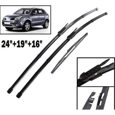 Lot de 3 Balais d\'essuie-glace avant + arrière pour Renault Koleos MK1 2008 2009 2010 2011 2012 2013 2014 2015 (1/4)