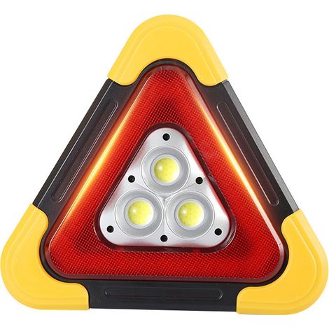 Panneau (Sécurité, Information, Signalisation...) Trépied multifonctionnel à LED, panneau de signalisation, feu de détresse pour voiture, rechargeable solairement, triangle, feu de signalisation de sé
