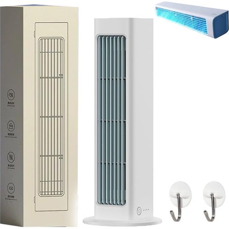 Breezamax, Breeze Max Air Cooler, Qinux Brizaac Climatiseur, 2025 climatiseurs portables améliorés, mini Refroidisseur d'air sans perçage à 3 vitesses pour chambre à coucher et bureau (Blanc) (1/5)