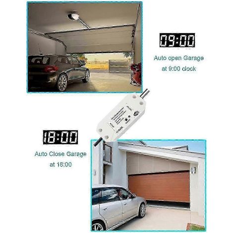 Contrôleur intelligent Tuya WIFI 2.4G pour porte de garage : ouverture et fermeture via application mobile, compatible Alexa et Home Assistant (prise européenne). (1/5)
