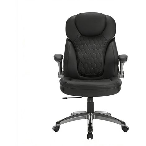 Silla de oficina de respaldo alto negra, silla ejecutiva ergonómica (1/5)