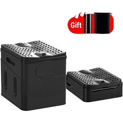 Toilettes pliantes portables avec couvercle, adaptées au camping et à la randonnée. (1/5)
