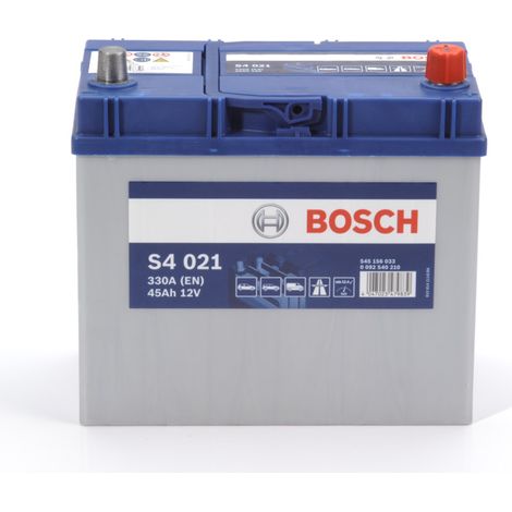 Bosch – Batterie voiture 12V 45Ah 330A – Technologie plomb-calcium – Puissance de démarrage efficace – Entretien sans entretien