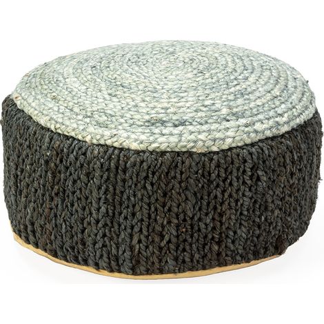 Puff 55X55X20 Alfombra Shumak Negro/Gris (1/3)