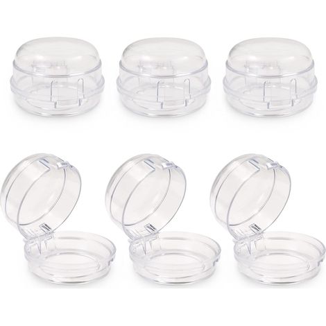 Lot de 6 housses de protection universelles pour interrupteur de cuisinière à gaz avec ruban adhésif double face assorti pour brûleurs à gaz (transparent) (1/5)