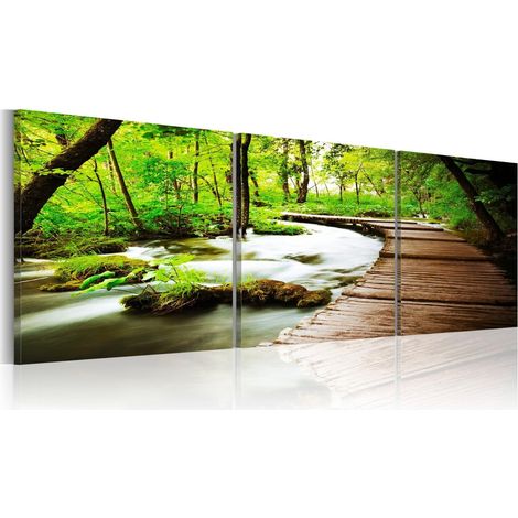 Tableau ruisseau de la forêt - 150 x 50 cm (1/4)