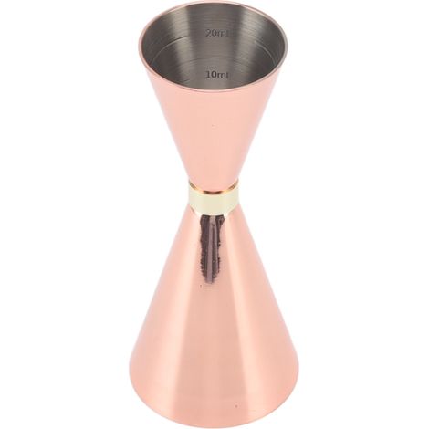 Doseur conique élégant et flexible en acier inoxydable de 30 à 60 mm pour cocktails, plaqué cuivre. (1/5)