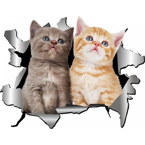 3D Car Stickers Cute Cat Stickers Animal Theme Wall Stickers Car Stickers Decoration Personalized Window Bumper Crack Car Sticker (1/5)
