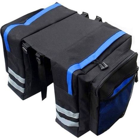 Sac à dos de vélo Porte-bagages arrière Double sac Selle étanche VTT - Bleu (1/4)