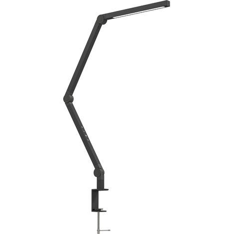 Verstellbare Schreibtischlampe mit Klemme, 96 LEDs, Aluminium, Schwarz (1/5)
