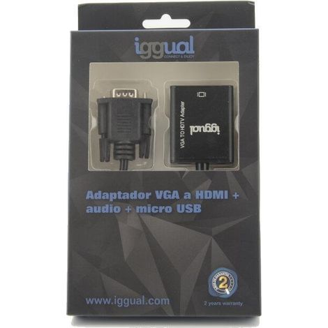 iggual Adaptador VGA a HDMI + audio + microUSB (1/3)