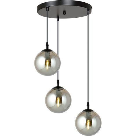 Lustre Emibig Cosmo 3 Premium 3xE14 métal noir graphite (1/5)
