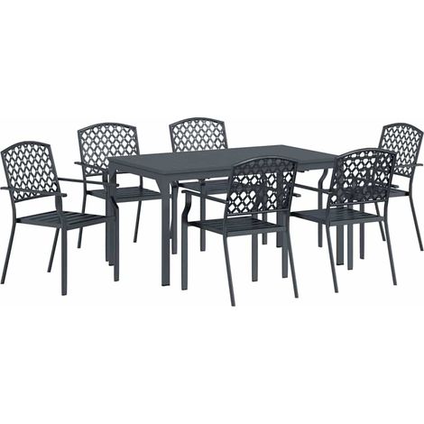 Maison Exclusive - Set da Pranzo per Giardino 7 pcs Antracite
