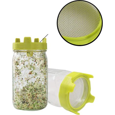 Sprouted seed germination kit: ventilated, stable and food-safe