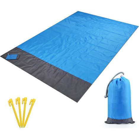Tapis de plage imperméable, natte de pique-nique portable pour extérieur, matelas de camping au sol - 2 x 1,4 m
