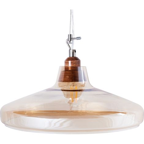 Lámpara colgante luz de techo de vidrio dorado tintado estilo vintage Alikos