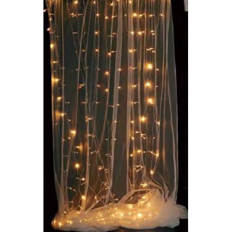 Tenda Luminosa Natalizia In Organza 100 Lampadine Led Bianco Caldo