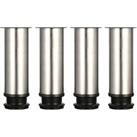 4 Pieds Réglables 150 mm De Hauteur épaissir les pieds d\'armoire Pieds de table Pieds de meubles, Acier inoxydable brossé, Hauteur réglable 0-15 mm Venez avec des vis en acier inoxydab (1/5)