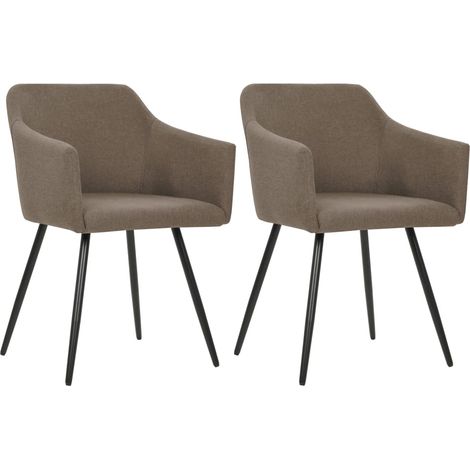 Lot de 2 chaises de salle à manger cuisine confortable et moderne en tissu taupe CDS021058 (1/5)