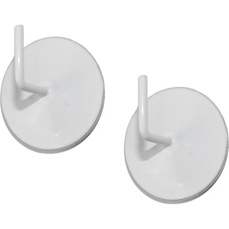 Secodir – Crochets adhésifs en métal – Lot de 2 – Fixation sans perçage pour tringles ovales ou rondes – Dimensions 3 cm x 3 cm