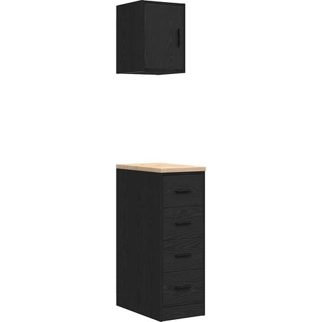 Maison Exclusive - Armadi da Garage 2 pz Neri in Legno Multistrato