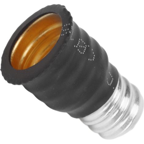 Lot de 6 adaptateurs E12 vers E14 pour ampoules E14, idéaux pour garages, chambres, salons, cuisines et couloirs (noir). (1/5)