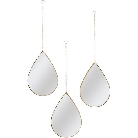Ensemble de 3 miroirs gouttes suspendus SIXTE (1/4)