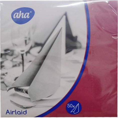Servilletas Airlaid de 40x40 cm, no tejidas, color burdeos, 50 unidades.