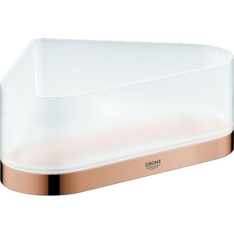 Etagère de douche d'angle SELECTION avec support or rose vif