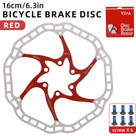 disque flottant rouge de 160 mm Disque de frein flottant VXM pour vélo, 160/180 mm, plaquettes de frein à disque à six broches (1/5)