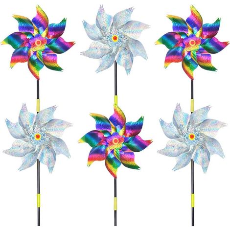6PCS Moulin à vent, réflecteur solaire, anti-oiseaux, jardin, verger, ferme