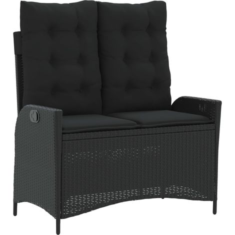 Maison Exclusive - Gartenbank Verstellbar mit Kissen Schwarz Poly
