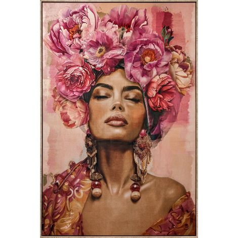 Cuadro Velvet Ps 103X4,5X143 Chica Flores (1/4)
