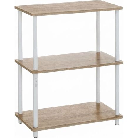 Scaffalatura Salvaspazio 3 Ripiani MDF Metallo Arredo Casa 60x30x80 cm (1/5)