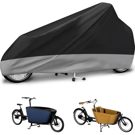 Housse de protection de vélo de fret, housse de protection de vélo de fret en tissu Oxford 420d résistant à l'eau durable, résistant aux UV, housse de vélo de fret anti - déchirure 295 110 140cm cm