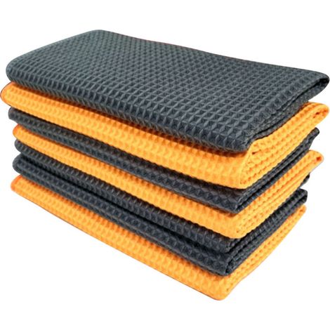 Toalla multifuncional de microfibra con tejido de gofre para la limpieza de coches, altamente absorbente, para ventanas. (1/5)