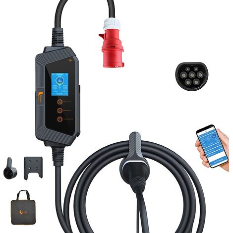 Caricabatterie per veicoli elettrici, controllo Wi-Fi intelligente, funzioni di protezione multipla, app da 11 kW (1/2)