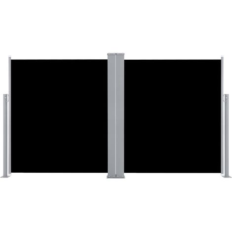 Toldo de protección lateral retráctil para terraza, jardín, terraza, balcón, protección visual, pantalla negra 140 x 600 cm 020007433