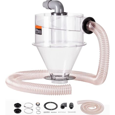 Séparateur de poussière cyclone 4" en ABS pour aspirateur eau et poussière, raccord 2" et tuyau, adapté réservoir 18,9-37,85L (sans réservoir) (1/5)